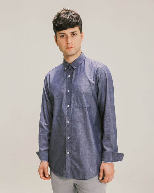 Camisa Manga Larga Azul